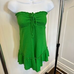 Urban Outfitters Out From Under Strapless Romper Ruched Ruffle Stretch NWOT
